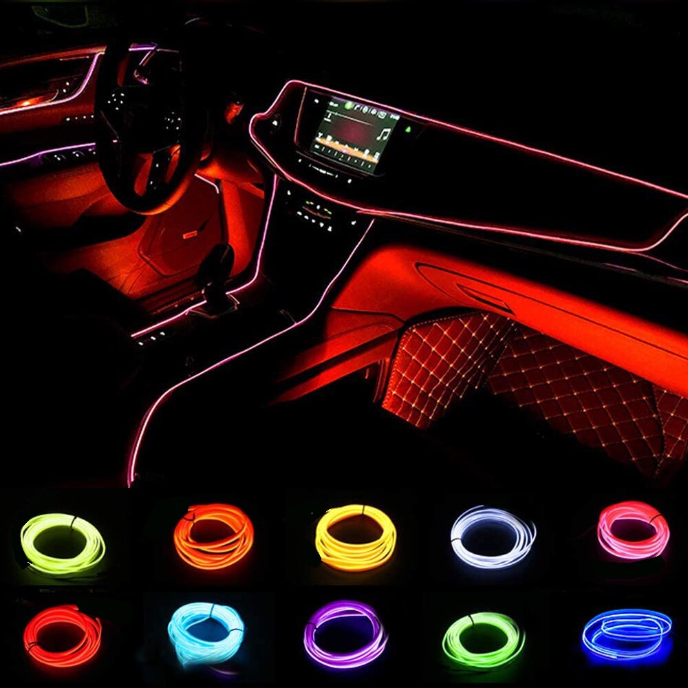 Led El Wire - Luz ambiental LED USB de 1M/3M/5M