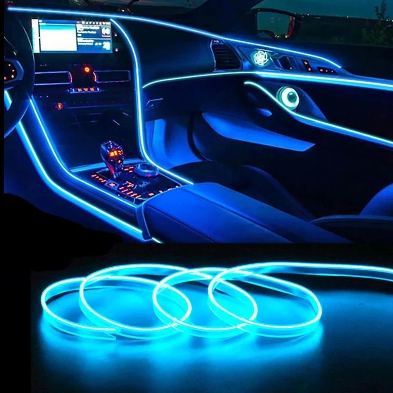 Led El Wire - Iluminación Interior para Automóvil, Luces LED