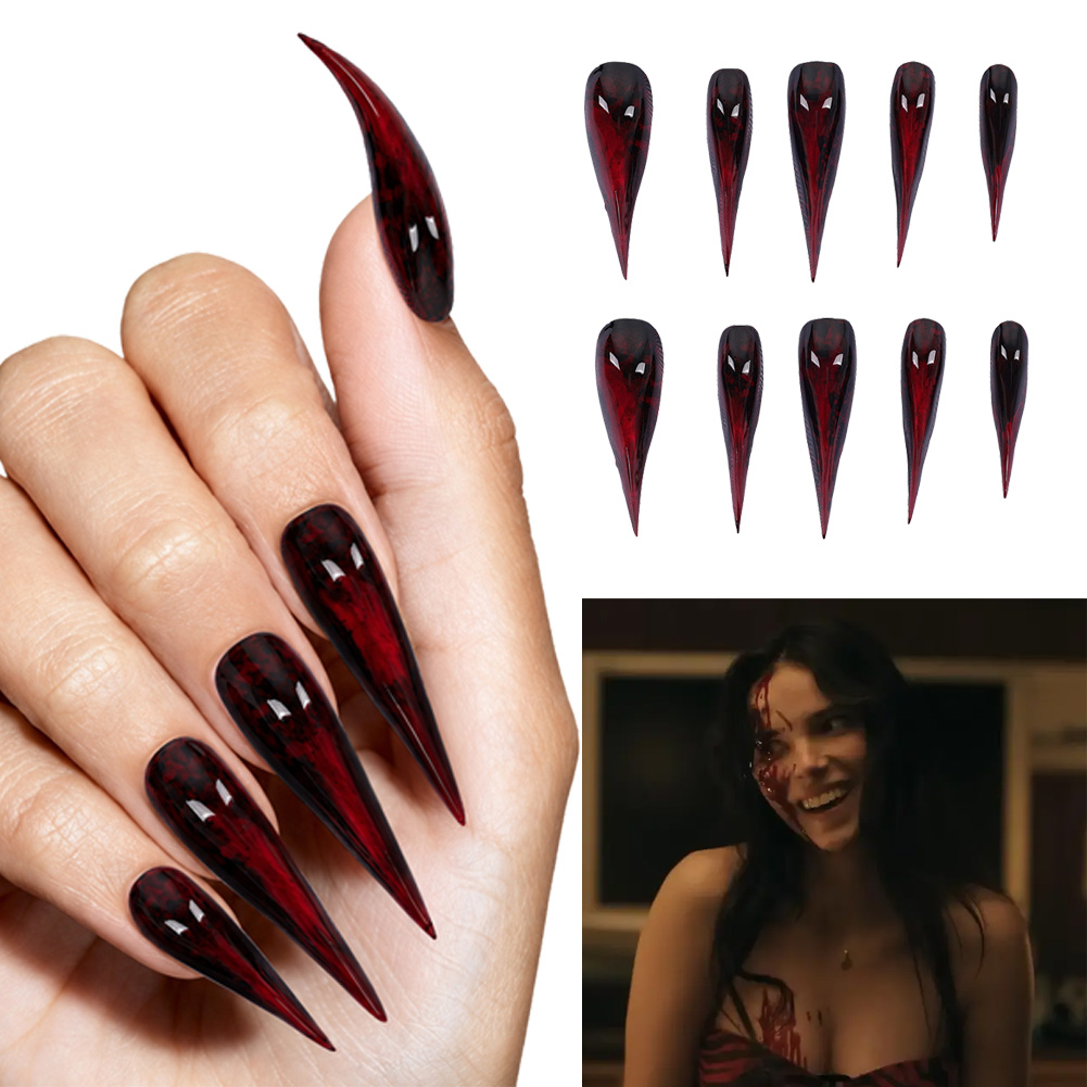 Cosplay Prop Painting - Uñas Postizas Rojas Nikki Cosplay, Accesorios