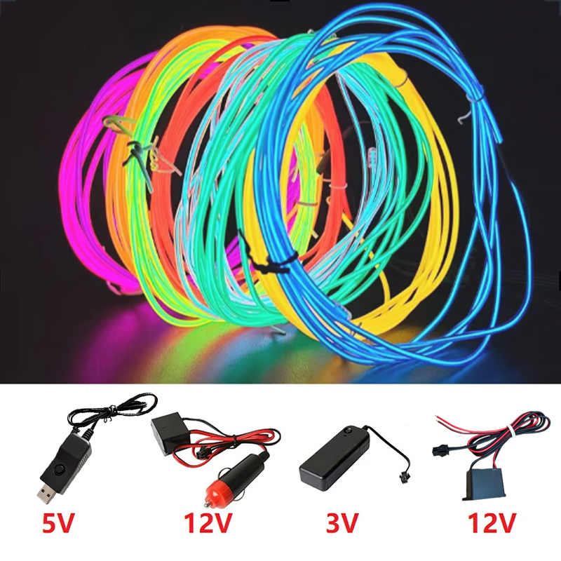 Cable EL de 10/5/3/1m, Luces I - Led El Wire reseña y precio