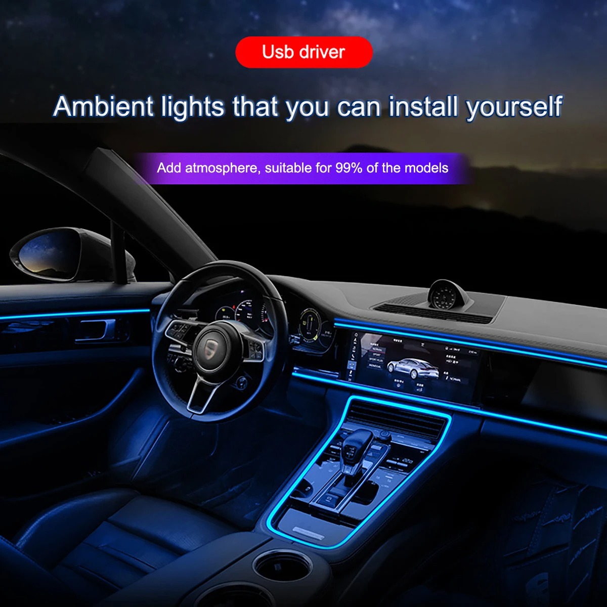 Ambiento de coche El cable LED - Led El Wire reseña y precio