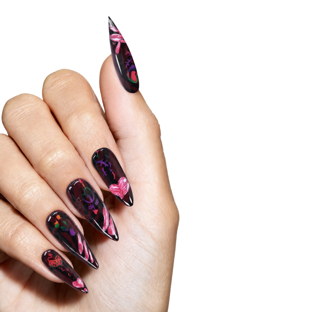 Uñas Postizas Negras y Rojas d - Cosplay Prop Painting reseña y precio